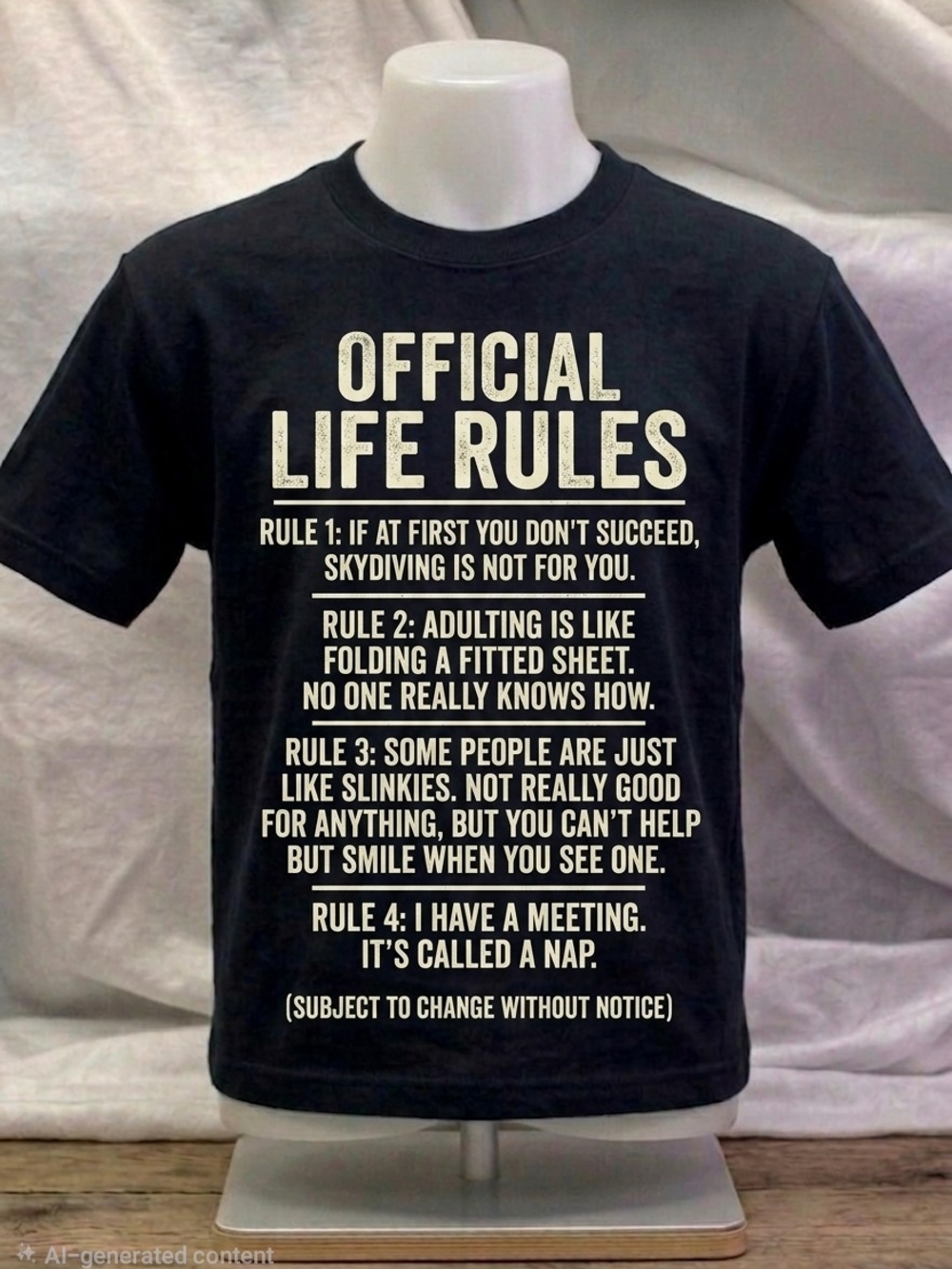 Official Life Rules Graphic T-Shirt - Black
